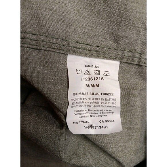 Mens Wrangler Olive Green Medium Long Sleeve Shirt Button Up - Picture 8 of 8